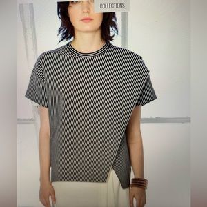 Cedric Charlier asymmetrical striped top